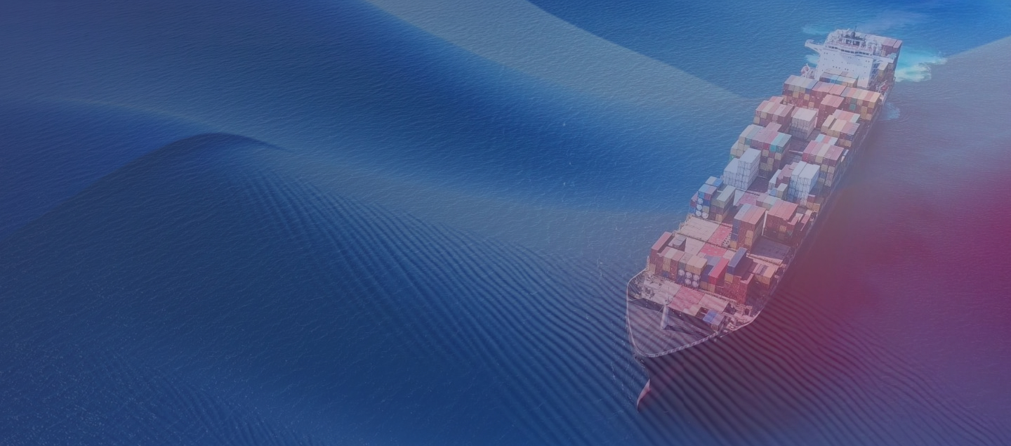 Ship at sea with Seatrade Maritime Qater branding overlay